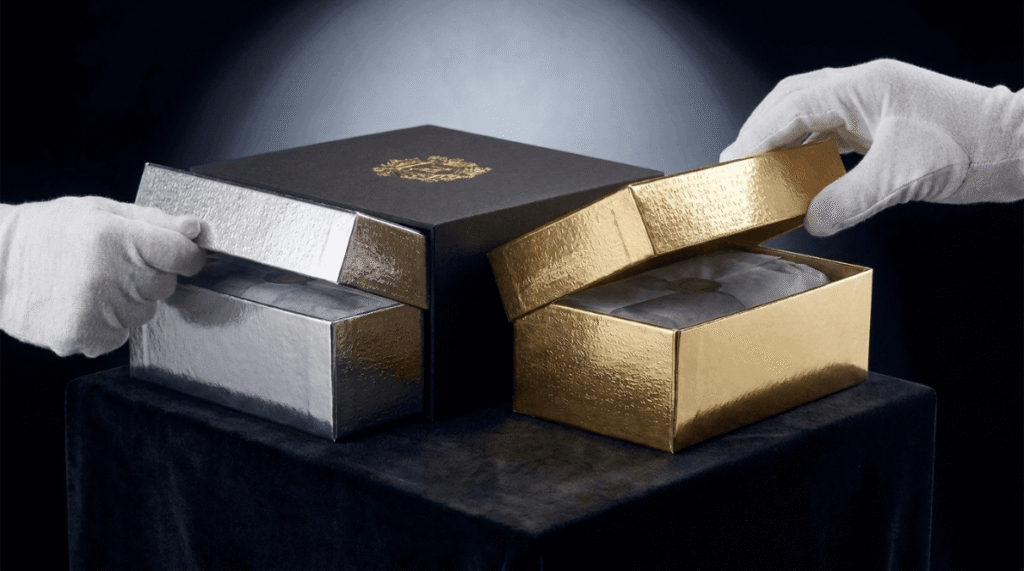 The Luxury Product Reveal Gold & Silver Foil Boxes